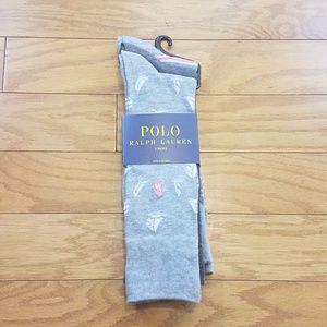 Mens Polo Ralph Lauren Socks Fits Gray/Pink